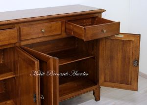 Credenza in legno massiccio con 4 ante e 4 cassetti da taverna o cucina